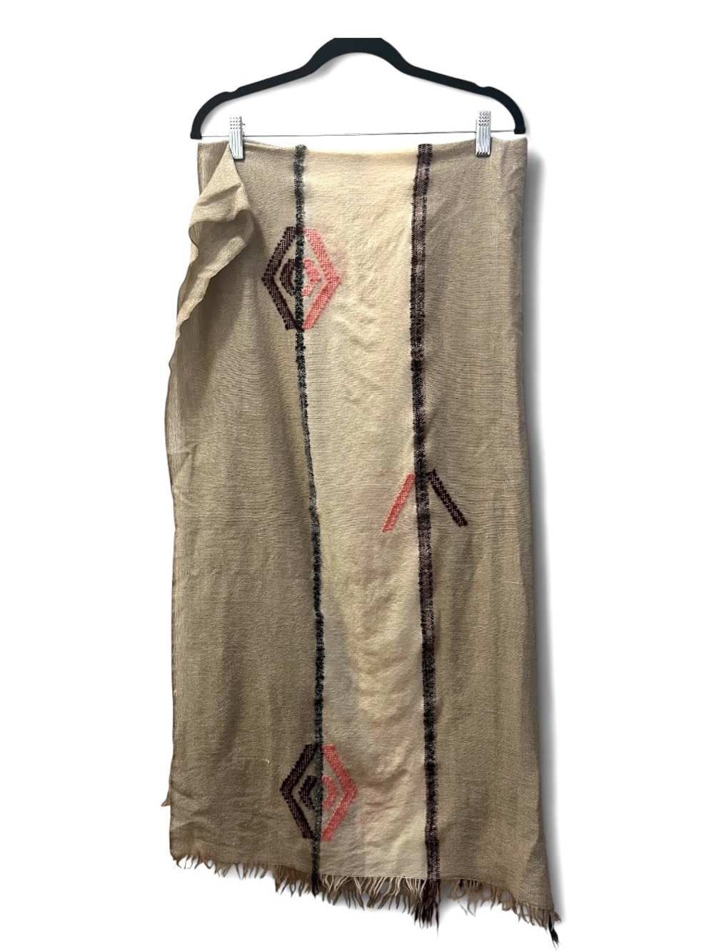 Madewell Lightweight Morocco Inspired Blanket Scarf Shawl Wrap Tan Brown Pink